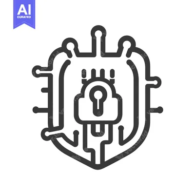 Premium design asset: Digital Shield with Keyhole and Circuitry
