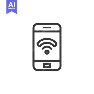 Popular premium asset: Minimalist Smartphone Icon with WiFi Symbol on White Background