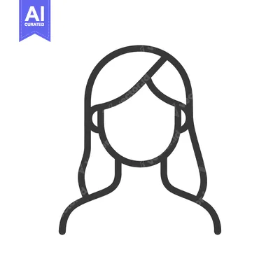 Popular premium asset: A simplified black and white line drawing of a woman