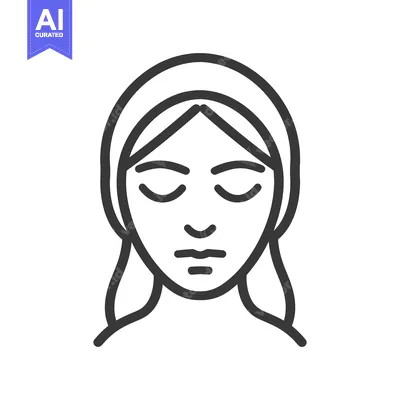Popular premium asset: A simple line drawing depicts a woman with closed eyes and a head cove