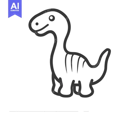 Aset desain premium: A cartoon depiction of a friendly and small dinosaur creature