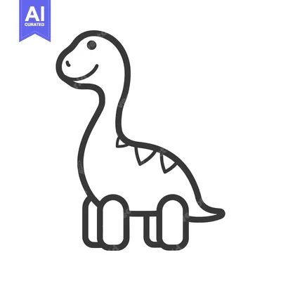 Premium design asset: A stylized and friendly illustration of a smiling dinosaur