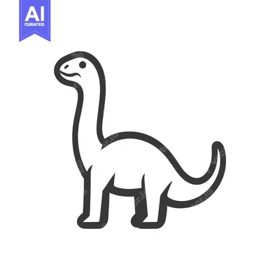 Premium design asset: A Friendly Cartoon Illustration Depicting A Long Necked Dinosaur
