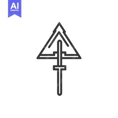 Aset desain premium: A simple black and white image of an arrow symbol