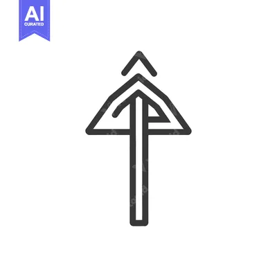 Premium design asset: A minimalistic abstract depiction of a stylized evergreen tree