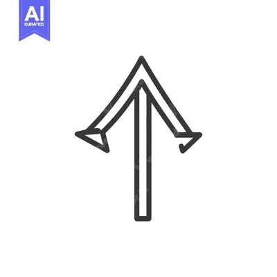 Aset premium populer: An upward arrow design with two diverging directional components