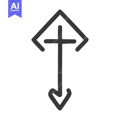 Aset premium populer: An abstract drawing shows a shape with arrows and a cross