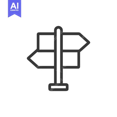 Popular premium asset: Minimalist Signpost Icon: Directional Choices in Black and White