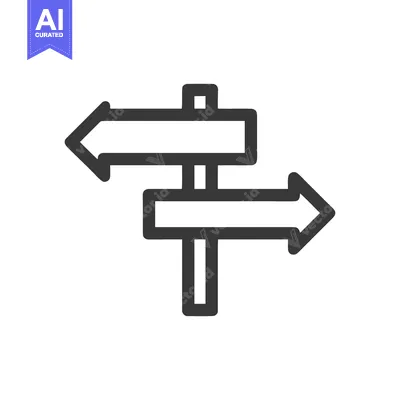 Popular premium asset: Directional Signpost Icon: Left and Right Arrows, Minimalist Design