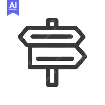 Aset premium populer: Minimalist Signpost Icon: Directional Choices, Navigation Symbol, Blac