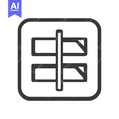Aset premium populer: Centered Text Alignment Icon in Rounded Square Frame, Simple Design