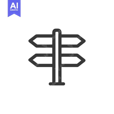 Directional Signpost Icon: Four Arrows Pointing in Opposite Directions