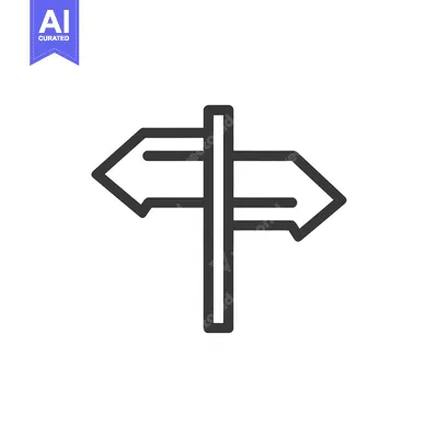 Premium design asset: Minimalist Signpost Icon: Directional Choices on White Background