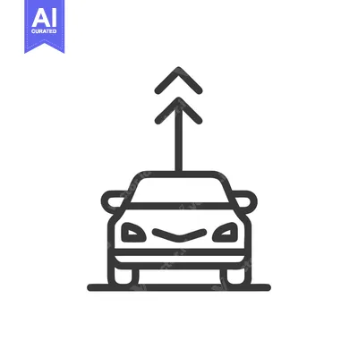Aset premium populer: Car with Upward Arrows: Minimalist Icon for Automotive Progress