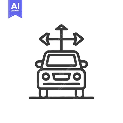 Aset premium populer: Car with Arrows Icon: Autonomous Vehicle, Navigation, and Directional