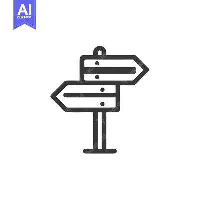 Popular premium asset: Minimalist Directional Signpost Icon with Arrows on White Background