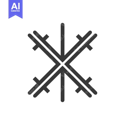 Aset premium populer: Minimalist Bindrune: Geometric Symbol with Intersecting Lines and Cros