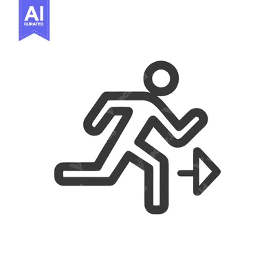 Popular premium asset: Bold Line Art: Running Figure with Arrow, Directional Guidance Icon
