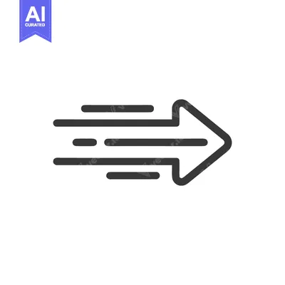 Premium design asset: Dynamic Arrow Icon: Speed and Direction Symbol with Motion Lines