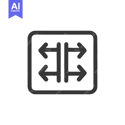 Aset desain premium: Expand Icon: Four Arrows Pointing Outward from Center, Simple Vector D