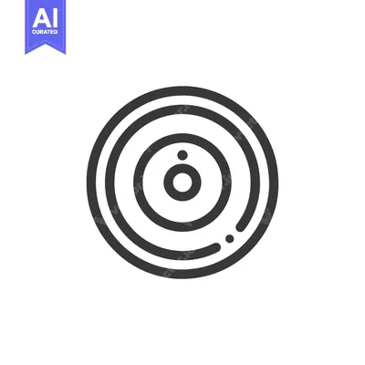 Aset premium populer: Minimalist Target Icon: Concentric Circles with Dot Detail, Clean Desi