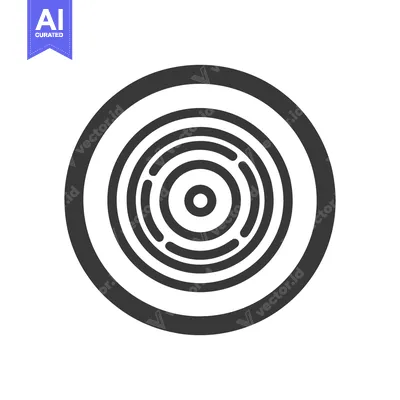 Aset premium populer: Concentric Circles with Interrupted Rings: Minimalist Black and White