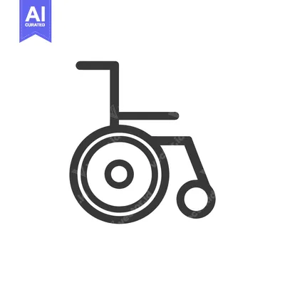 Aset desain premium: Minimalist Wheelchair Icon: Accessibility Symbol in Clean Line Art Sty