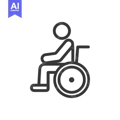 Minimalist Wheelchair Icon: Accessibility Symbol in Bold Outline Style