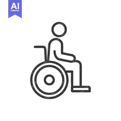 Premium design asset: Minimalist Wheelchair Icon: Accessibility Symbol in Simple Line Art