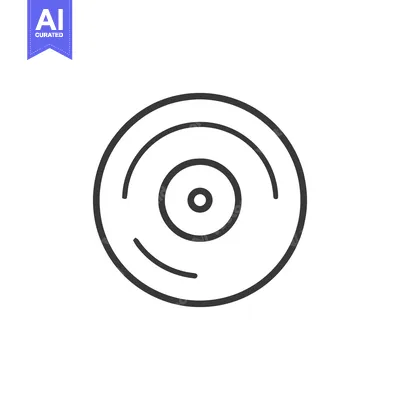 Popular premium asset: Minimalist Vinyl Record Icon: Clean Line Art on White Background