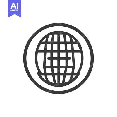 Aset desain premium: A minimalist graphic representation of planet earth enclosed in a circ