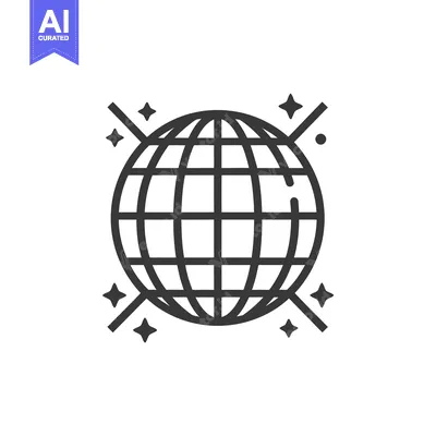 Aset premium populer: An illustrated image depicting a decorative globe with starbursts