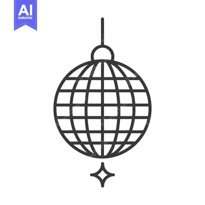 Aset desain premium: A stylized hanging party disco ball illustration in vector art