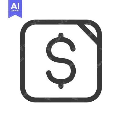 Premium design asset: A simple outline of a dollar sign inside a square