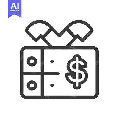 Premium design asset: A rectangular gift box with dollar sign and ribbon design