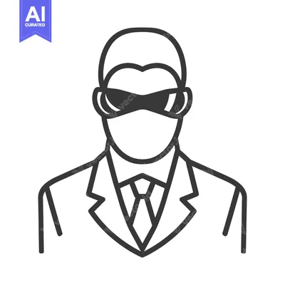 Download An illustration showing a person wearing dark sunglasses and a suit Vector Graphic