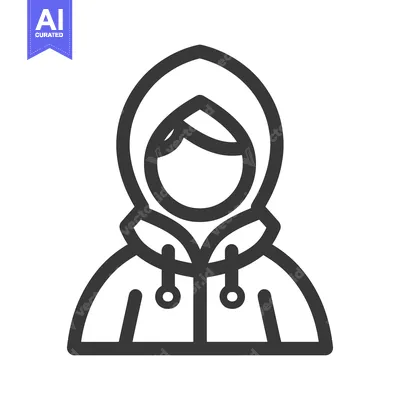 Download A simple icon depicting a person wearing a hooded jacket Vector Graphic