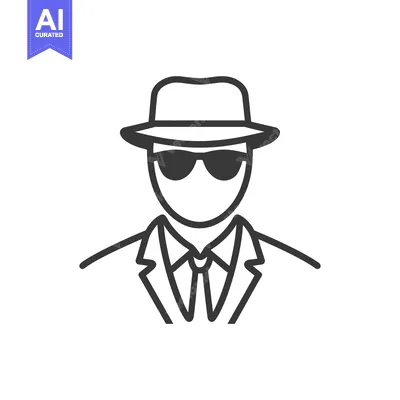 Aset premium populer: An illustration depicting a person in sunglasses and a fedora hat