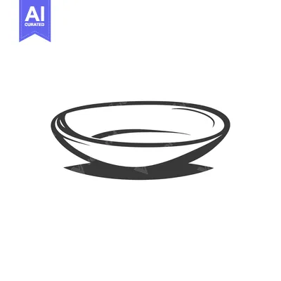 Download A simple black and white illustration of an empty bowl Vector Graphic