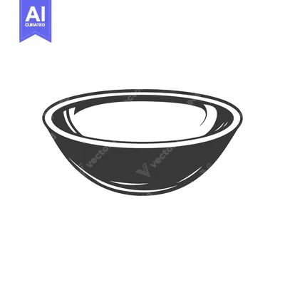Popular premium asset: An illustration of a simple dark gray bowl on white background
