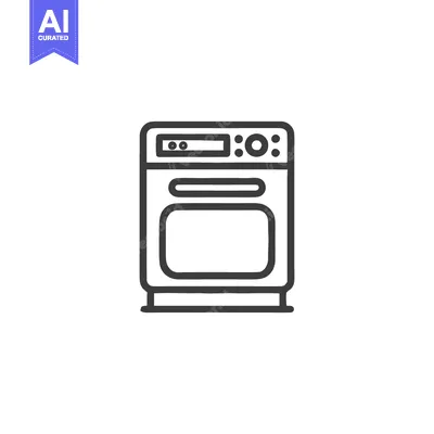 Premium design asset: Minimalist Oven Icon: Clean Line Art for Kitchen Appliance Design