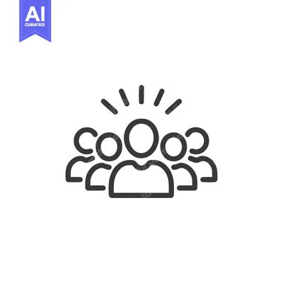 Popular premium asset: Teamwork Icon: Leader Inspiring Group, Minimalist Line Art