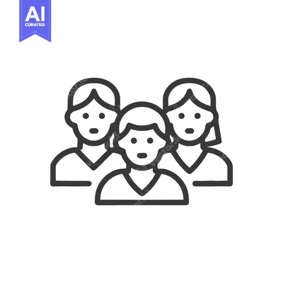 Premium design asset: Group of People Outline Icon: Teamwork, Community, and Collaboration C