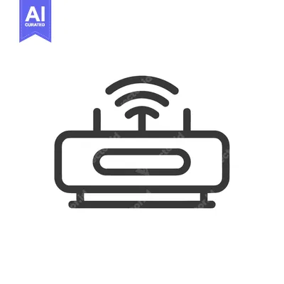Minimalist Router Icon: Wireless Connectivity Symbol with Antenna Sign
