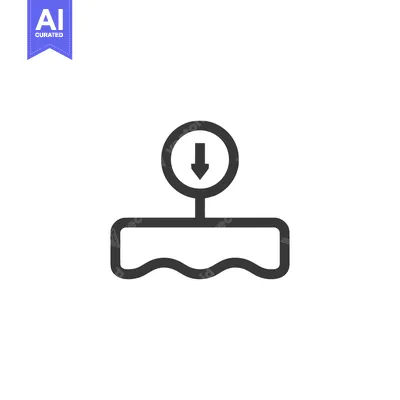 Popular premium asset: Download Icon: Arrow Pointing Down to Wavy Line, Minimalist Design