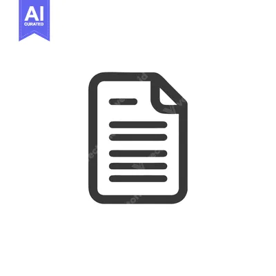 Aset desain premium: Minimalist Document Icon with Folded Corner and Text Lines