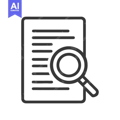 Aset desain premium: Document Analysis: Magnifying Glass on Text Icon