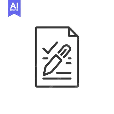 Aset desain premium: Document with a checkmark and pencil icon
