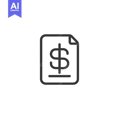 Aset desain premium: Document with a Dollar Sign Inside