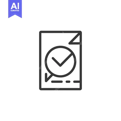 Aset desain premium: Document with Checkmark Icon Inside a Circle